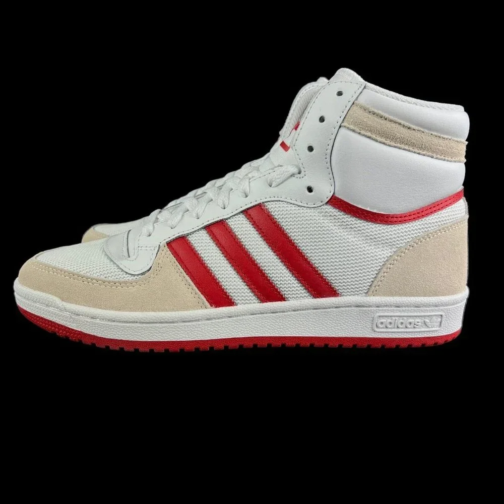 Adidas Top Ten RB Beige Red High Top Shoes FZ6204 Men's Sizes 7.5 - 11.5